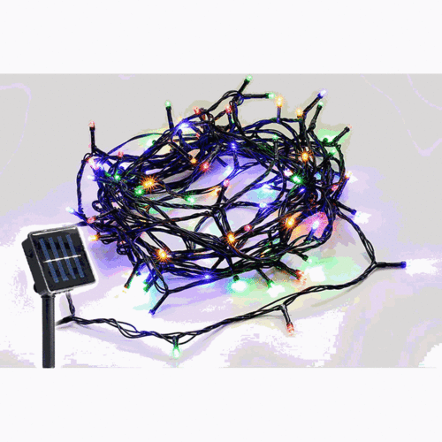 SOLAR 100 LED Fairy Lights Multicolour 4.9m