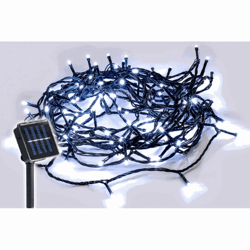 SOLAR 100 LED Christmas Fairy Lights White