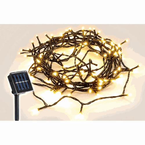 SOLAR 100 LED Fairy Lights Warm White 4.9m