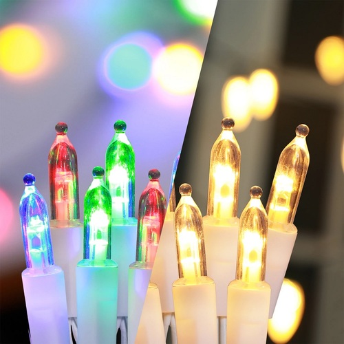 420 Dual Colour LED Fairy Lights Warm White & Multicolour