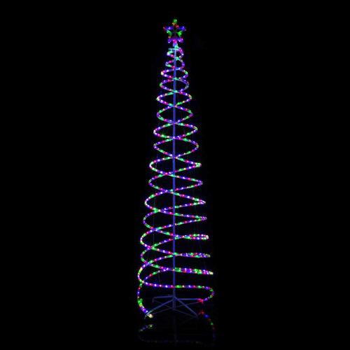 210cm LED Christmas Double Spiral Cone Tree Multicolour