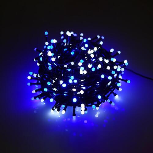 320 BLUE/WHITE Led 8mm Frosted Christmas Fairy Lights Connectable