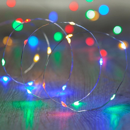 40 Micro MULTICOLOUR String Lights Battery