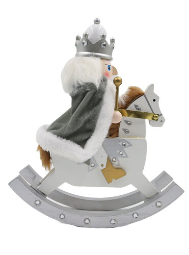 THE MOUNTED SUMMER GUARDS Nutcracker Silver 30cm