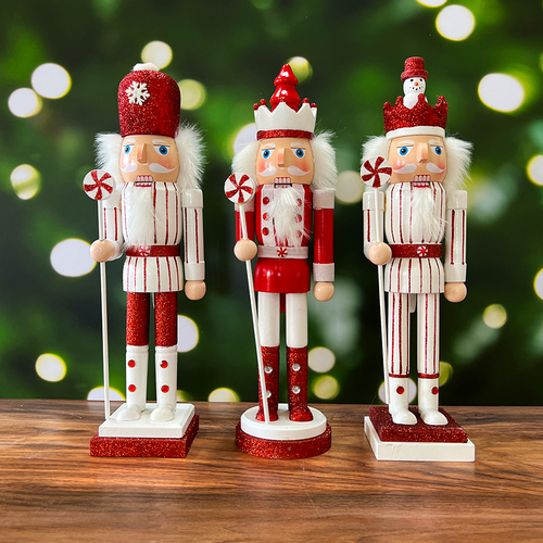 The Candy Striped Guards - 3  Nutcrackers  38cm