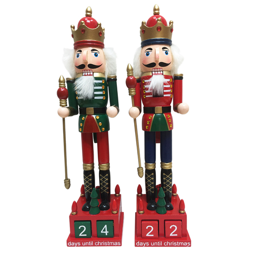 THE CHRISTMAS COUNTDOWN Set of 2 Nutcrackers 40cm
