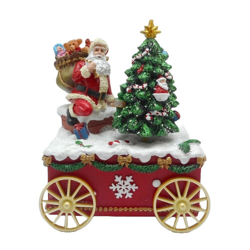 Santa with Christmas Tree Musical Box 15cm