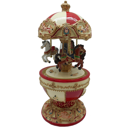 Christmas Musical Carousel With Top Revolving 17cm