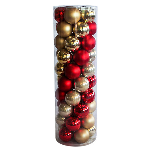 RED & GOLD   60mm  Christmas Baubles    Gloss  Pearl  Matt