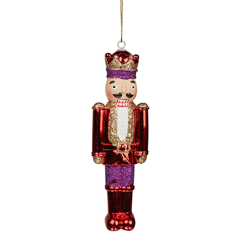 15cm Hanging Purple Nutcracker Christmas Decoration