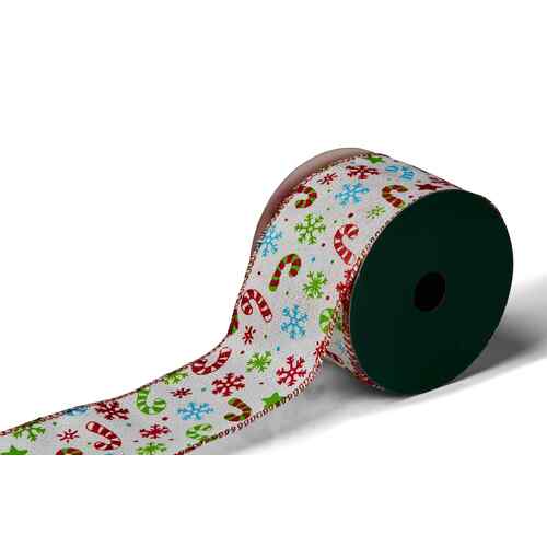 910cm Christmas Ribbon Roll with Candy Pattern