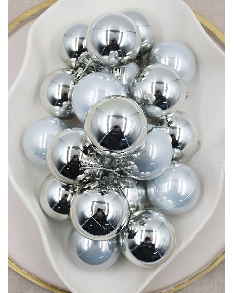 SILVER Christmas Baubles 70mm 45 Balls