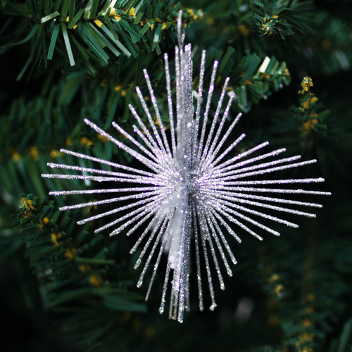 Silver Starburst Christmas Tree Decoration 12 Pack