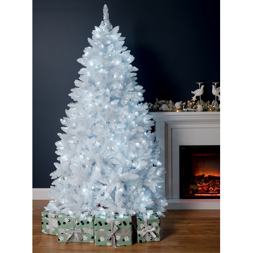 The Bavarian White Fir Pre-Lit Cool White Led Lights