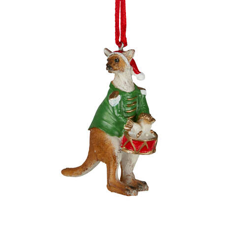 80mm Christmas Kangaroo Hanging Decoration Green