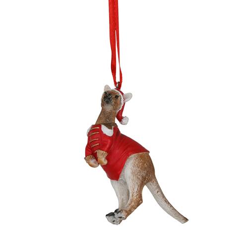 80mm Red Christmas Kangaroo Hanging Decoration