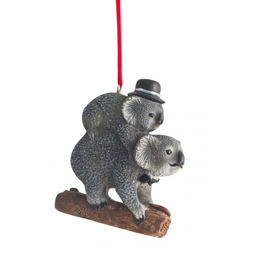 80mm Dad & Son Gentleman Koala Hanging Decoration