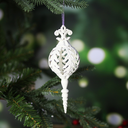 White Christmas Tree Finial Ornament