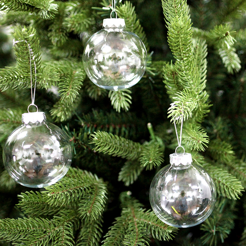 DIY CLEAR Christmas Baubles 80mm 6 Pack