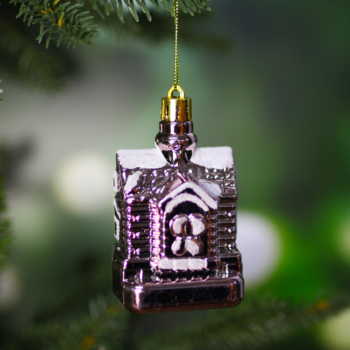 Christmas Tree Bauble Houses 3 Pack Rose Gold