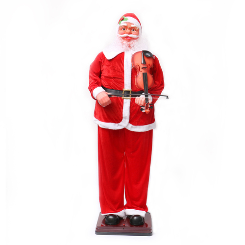 Singing Dancing Santa playing violin 6ft / 180cm