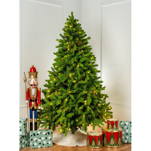 The Mossy Pine Green Flocked 7ft/210cm Pre Lit