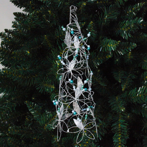 Silver Flower beaded Tree