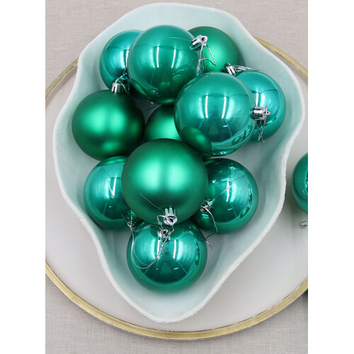 80mm Christmas Baubles Teal 45 Balls 
