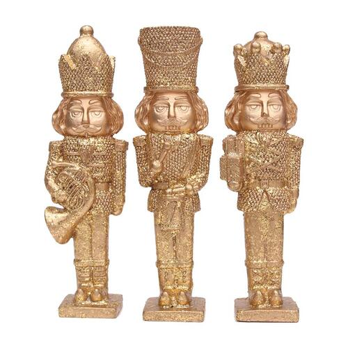 Nutcrackers Champagne Polyressin Set Of 3
