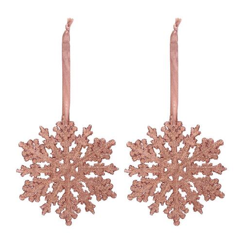 Rose Gold Snowflakes set of 2 100mm