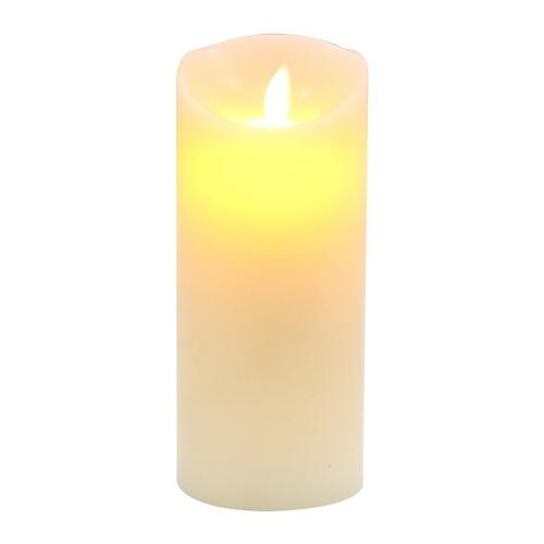 IVORY LED Wax Pillar Candle 17.5cm