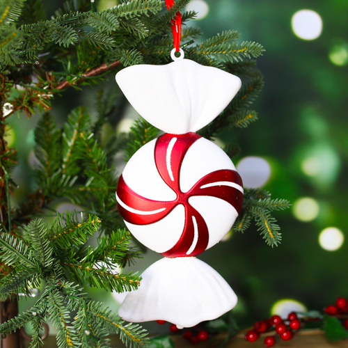 Christmas Tree Ornament Red & White 300mm