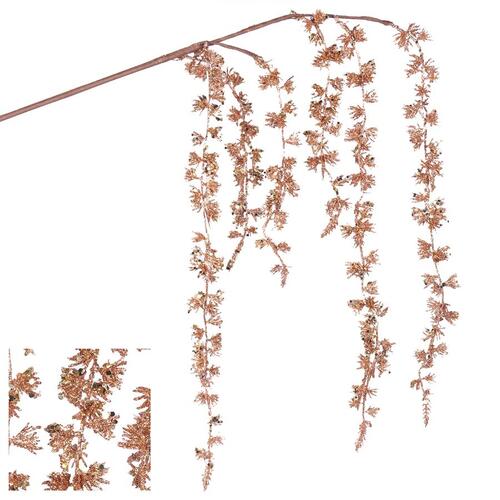 Copper Glitter Weeping Branch 65cm