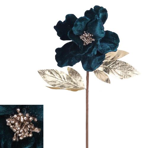 Emerald Green Velour Flower 60cm