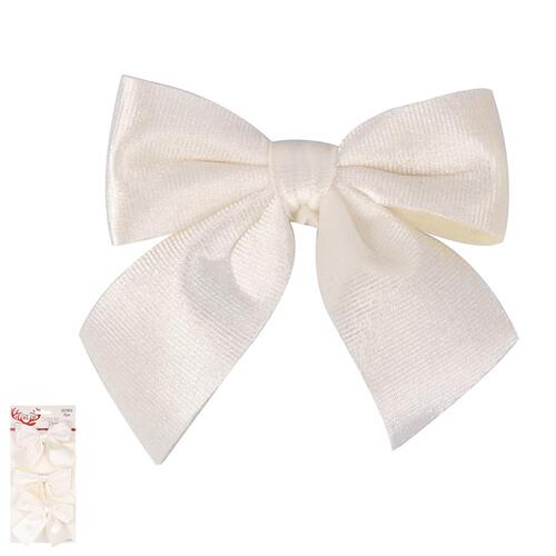 White Christmas Tree Bows - Pack of 3