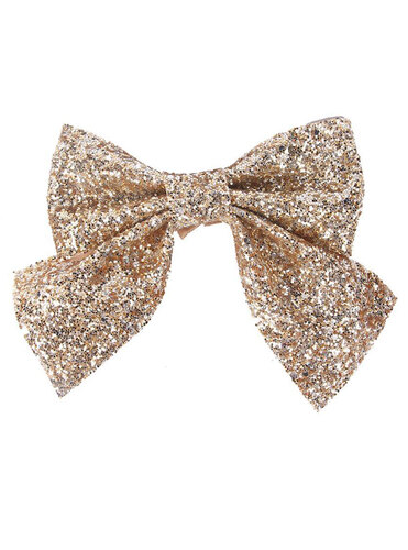 Gold Glitter Christmas Tree Bows Pack of 2