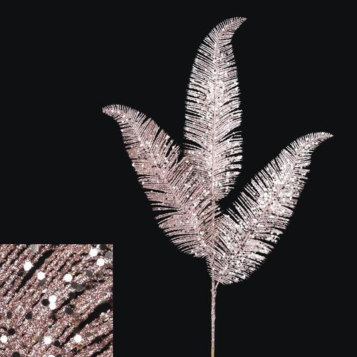 Champagne Glitter Leaf Pick 60cm