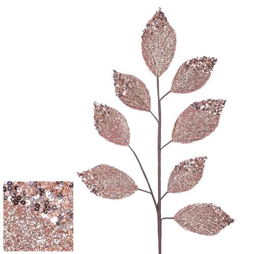 Rose Gold Glitter Leaf Pick 70cm