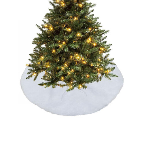 Christmas Tree Skirt White Fur 90cm