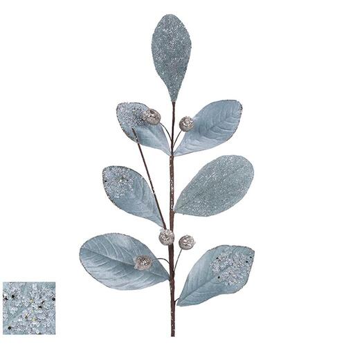 Pale Blue Pick Leaf Stem 72cm