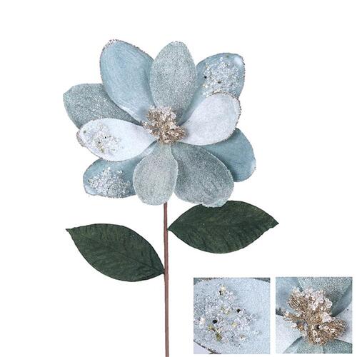 Pale Blue Pick Magnolia Flower Stem 61cm