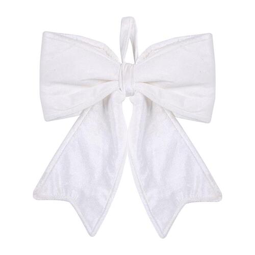 Christmas Tree Bow White Velvet