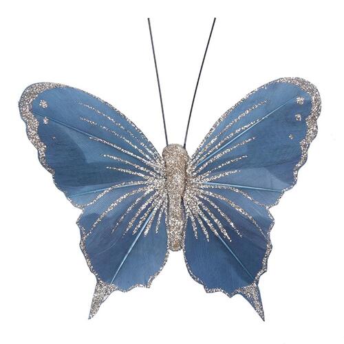 Butterfly Clip Busty Blue With Glitter 100mm