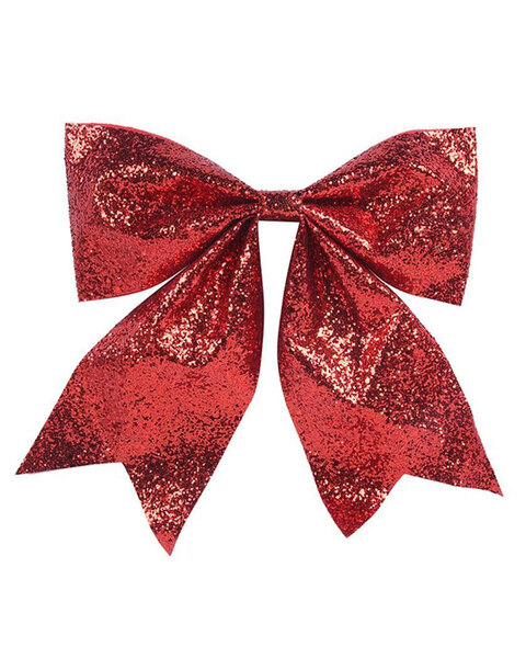 RED Glitter Christmas Tree Bow