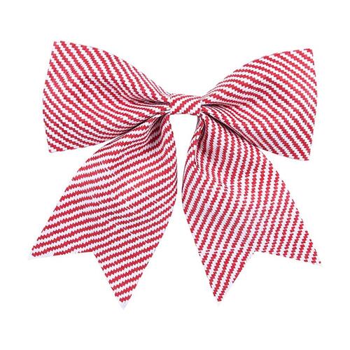 1 x Red and White Christmas Tree Bow 30cm