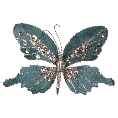 Butterfly Clip Teal With Glitter 200mm