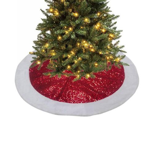 Christmas Tree Skirt Red And White 90cm