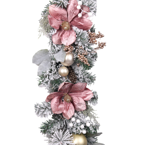 Garland With Pink Magnolias 1.83m