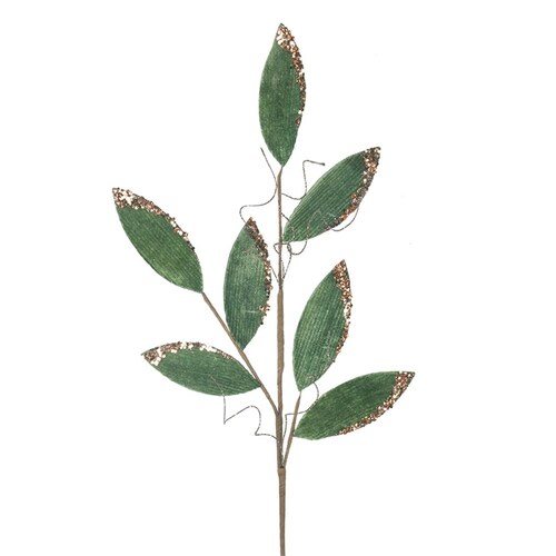 Emerald Green Leaf Pick With Copper Sequin Stem