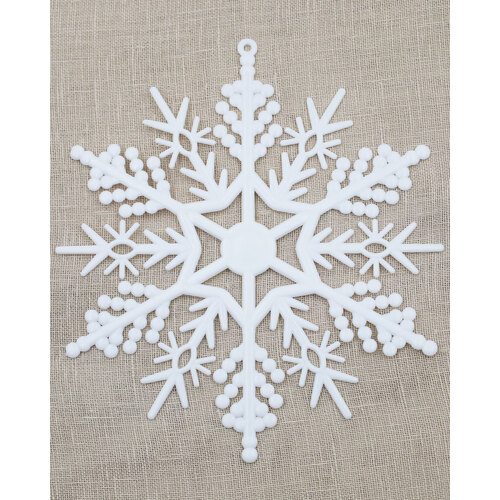 WHITE SNOWFLAKES Ornament- 120mm - 12 Pack